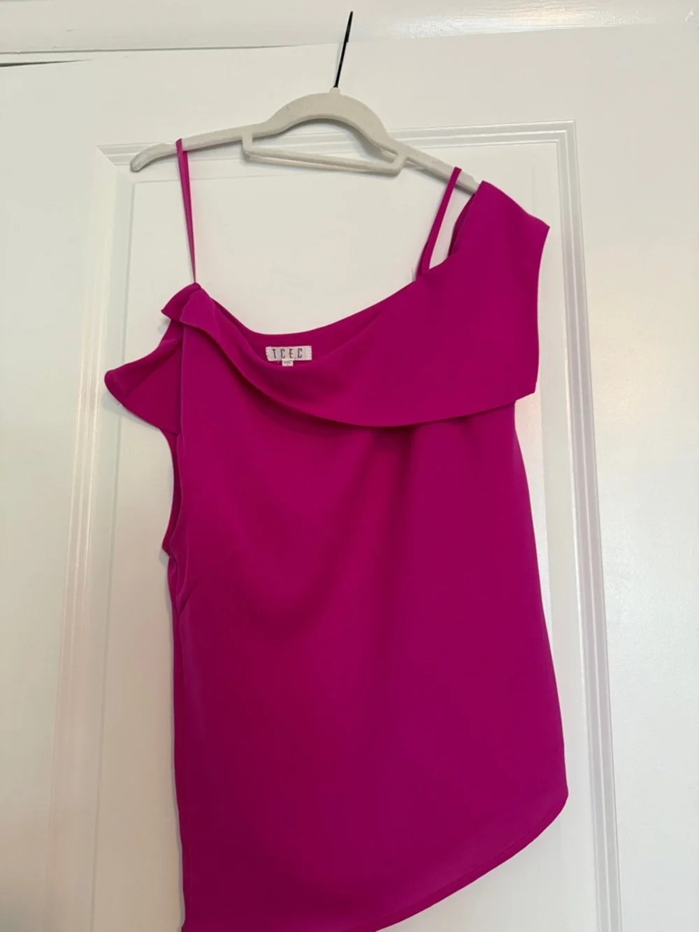 TCEC Fuchsia One-Shoulder Ruffle Camisole - Picture 1 of 1